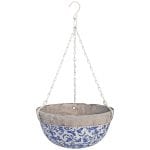 Ceramic Hanging Basket - Blue/White