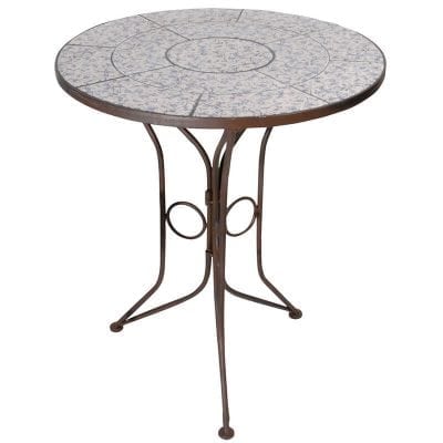 Ceramic Bistro Table - Blue/White
