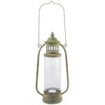 Aged Metal Lantern, Green - Large