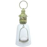 Aged Metal Tealight Holder, Green