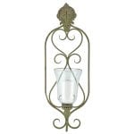 Aged Metal Wall Lantern, Green