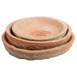 Aged Terra Cotta Set of 3 Round Saucers for AT01