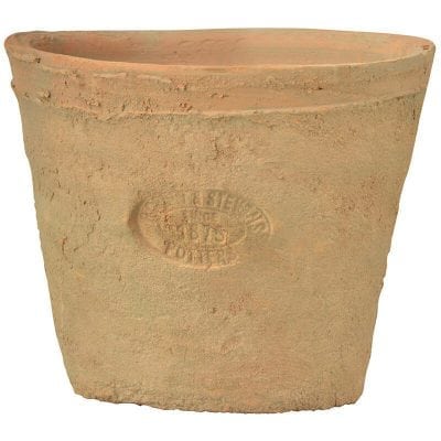 Aged Terra Cotta Pots in Wooden Crate Display - 24 pieces