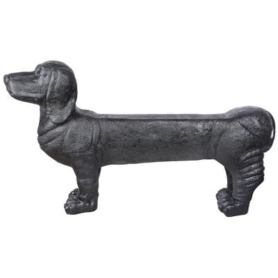 Dachshund Bench, Fiberstone, Black