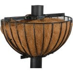 2 Pc Pole Basket, Iron, Black