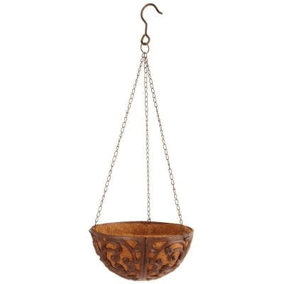 Cast Iron Hanging Basket w/Liner dia. 10"