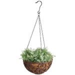 Cast Iron Hanging Basket w/Liner dia. 12"