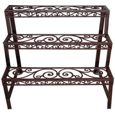 Rectangular Etagere, Cast Iron, Antique Brown