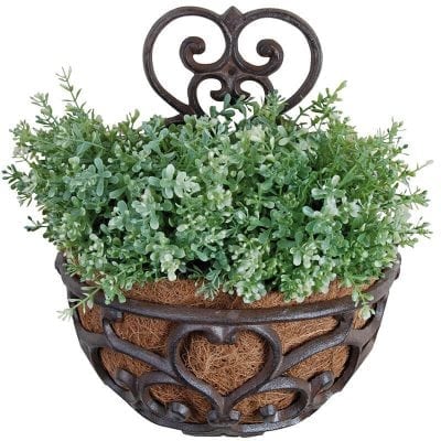 Half-Round Wall Planter w/ Liner - Classic Style, Cast Iron