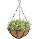 12" Hanging Basket, Carbon Steel, Black - Medium