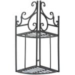 Corner Folding ?tag?re, Iron, Black - Image 5