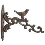 Bird Hanging Basket Hook in Giftbox, Cast Iron, Antique Brown