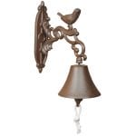 Bird Doorbell in Giftbox, Cast Iron, Antique Brown