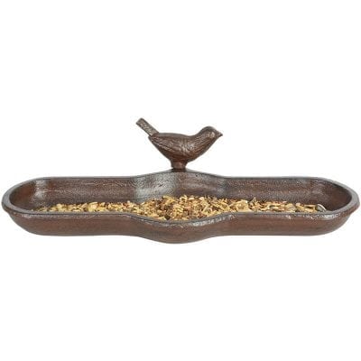 Bird Bird Bath in Giftbox, Cast Iron, Antique Brown