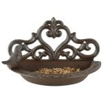 Bird Wall Bird Feeder in Giftbox, Cast Iron, Antique Brown