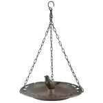 Bird Hanging Bird Bath in Giftbox, Cast Iron, Antique Brown