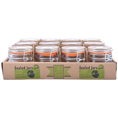 Flip Top Glass Jar Set, 12 pcs - Small