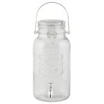 Flip-Top Juice Dispenser, 3.6 L, Glass, Clear