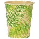 Set of 10 Disposable Palm Leaf Design Paper Cups - Small