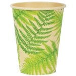 Set of 10 Disposable Palm Leaf Design Paper Cups - Large