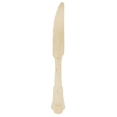 Set of 8 Wooden Disposable Knives, Birch Wood