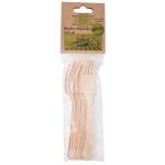 Set of 8 Wooden Disposable Forks, Birch Wood - Image 2
