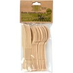 Set of 8 Wooden Disposable Cutlery, Birch Wood - Image 2