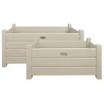 Rectangular Planters - Set of 2 - White- Painted Pine Wood