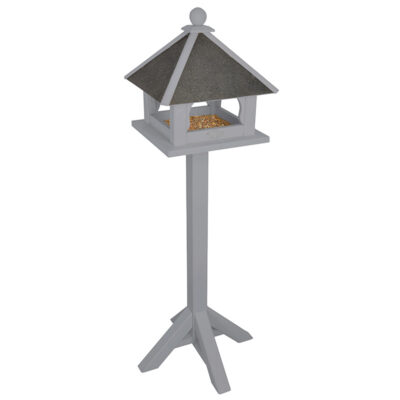 Bird Feeder - Gray - Painted Pine Wood