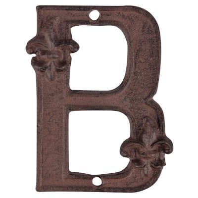 Cast Iron Fluer De Lis Address Letters B