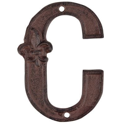 Cast Iron Fluer De Lis Address Letters C