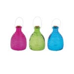 Beehive Style Wasp Trap, Glass, Green/Blue/Pink, 3 Asst. Colors
