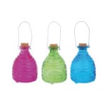 Beehive Style Wasp Trap, Glass, Green/Blue/Pink, 3 Asst. Colors