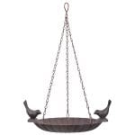 Hanging Birdbath with 2 Birds