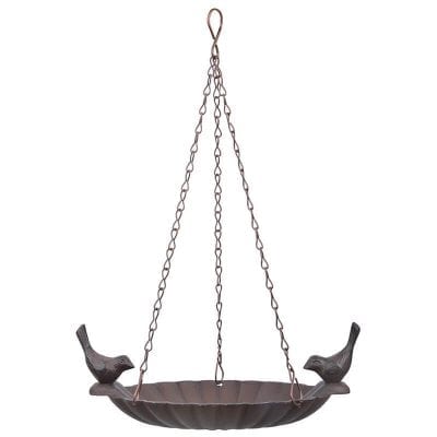 Hanging Birdbath with 2 Birds