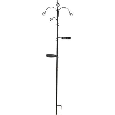 Bird Station, Metal, Black - Small