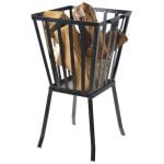Square Fire Basket -Powder Coated Metal