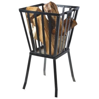 Square Fire Basket -Powder Coated Metal