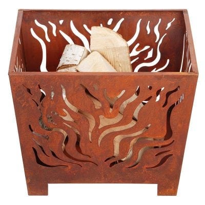 Fire Basket Flames-Laser cut Sheet Metal-Rust Finish -Small