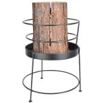 Log Torch Holder, Metal, Black - Image 3