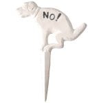 "No Pooping" Yard Sign - Cast Iron, Antique White