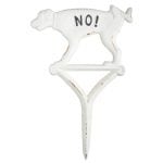Dog Sign Peeing "NO" White