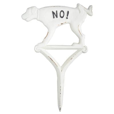 Dog Sign Peeing "NO" White