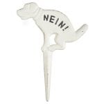 "NEIN!" Pooping Yard Sign, Cast Iron, White