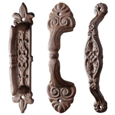 Door Handle Assortment - Cast Iron, Antique Brown Finish