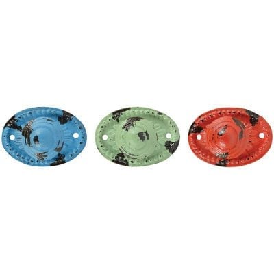 Oval Door Knob, Cast Iron, Blue/Green/Red, 3 Asst. Colors