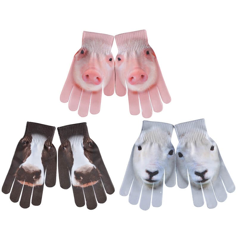 Children Gloves Farm Animals Assortment Of 3 Designs Esschert