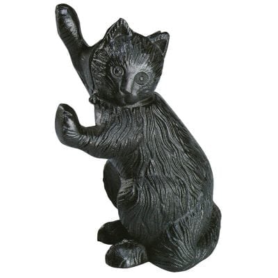 Door Stop - Cat, Cast Iron, Black Finish