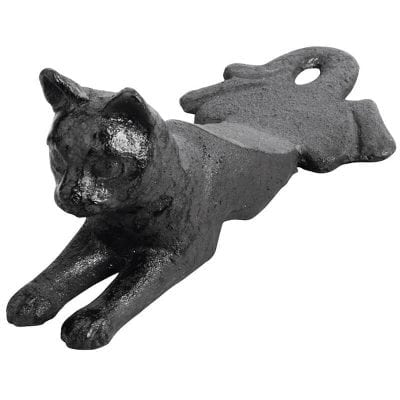 Door Wedge Cat - Cast Iron Black Finish