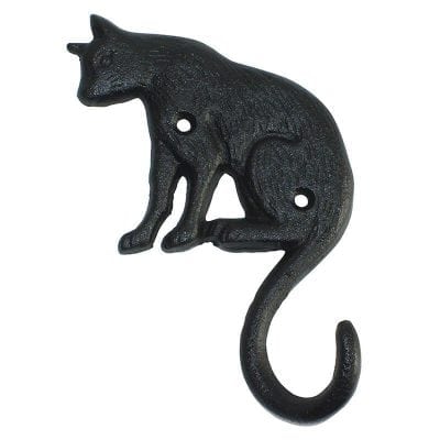Cat - Single Hook - Cast Iron Antique Brown Finish
